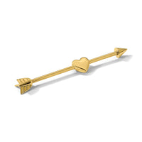14k 14 Gauge Polished Arrow with Heart Industrial Body Jewelry-BD283