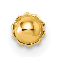 14K Polished 3mm Ball 16 Gauge Labret Stud-BD292