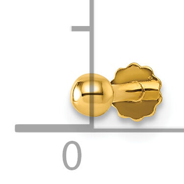 14K Polished 3mm Ball 16 Gauge Labret Stud-BD292