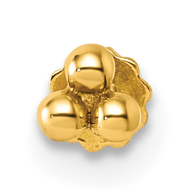 14K Polished Triple Ball 16 Gauge Labret Stud-BD293