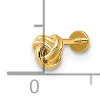 14k 18 Gauge Polished Love Knot Labret Stud-BD295