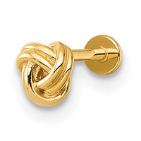 14k 18 Gauge Polished Love Knot Labret Stud-BD295