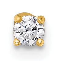 14k 18 Gauge Polished 3.0mm Round CZ Labret Stud-BD299