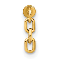 14k 18 Gauge Polished Dangling Cable Link Labret Stud-BD300