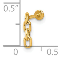 14k 18 Gauge Polished Dangling Cable Link Labret Stud-BD300