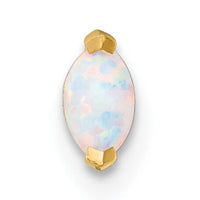 14k 18 Gauge Polished Navette Created Opal Labret Stud-BD301