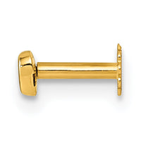 14K Polished Heart CZ 16 Gauge Labret Stud-BD302