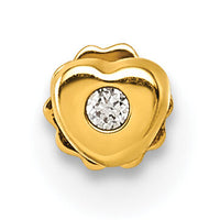 14K Polished Heart CZ 16 Gauge Labret Stud-BD302