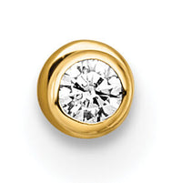 14k 18 Gauge Polished 2.5mm Round CZ Labret Stud-BD303