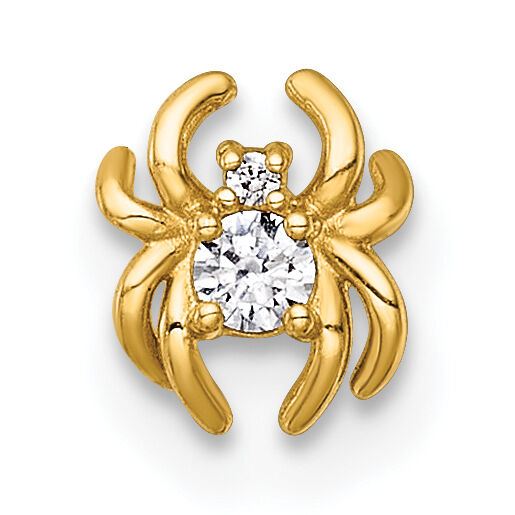 14k 16 Gauge Polished CZ Spider Labret Stud-BD310