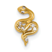 14k 16 Gauge Polished CZ Snake Labret Stud-BD316