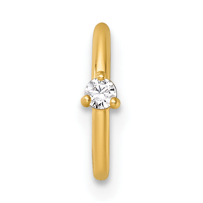 14k 18 Gauge Polished CZ 8.0mm Hinged Cartilage Ring-BD317