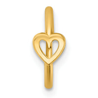 14k 16 Gauge Polished Open Heart 10.0mm Hinged Cartilage Ring-BD318