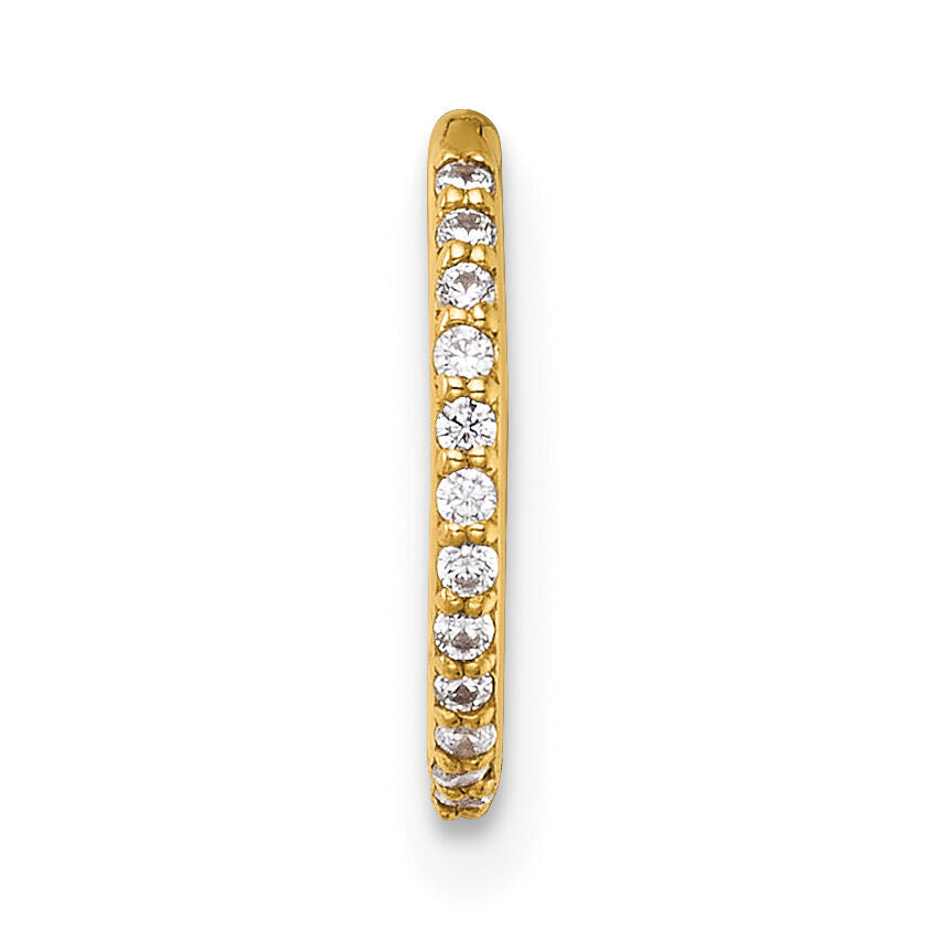 14k 16 Gauge Polished CZ 9.0mm Hinged Cartilage Ring-BD319