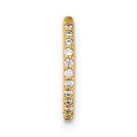 14k 16 Gauge Polished CZ 9.0mm Hinged Cartilage Ring-BD319