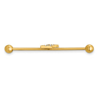 14k 16 Gauge Polished CZ Lightning Bolt Industrial Bar-BD320