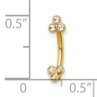 14k 16 Gauge Polished CZ Eyebrow Ring-BD324