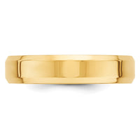 14k Yellow Gold 5mm Beveled Edge Comfort Fit Wedding Band Size 5.5-BEC050-5.5