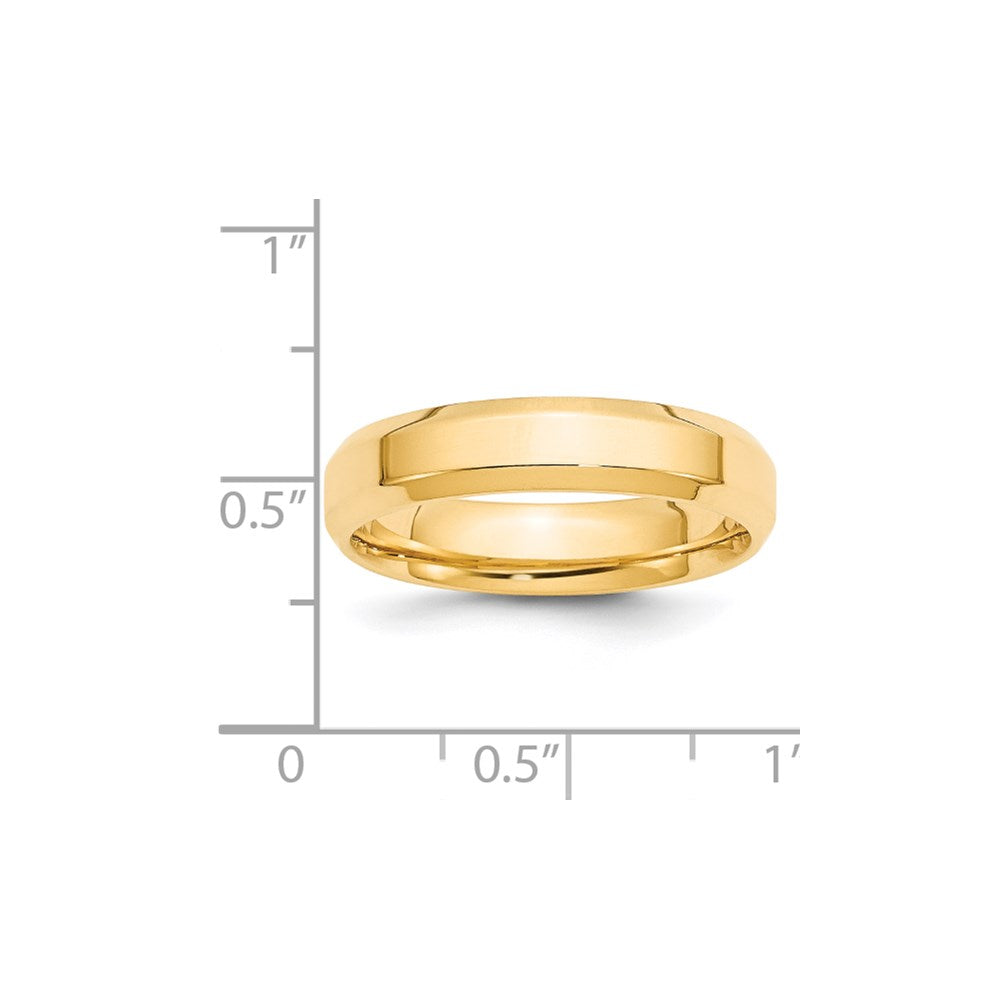14k Yellow Gold 5mm Beveled Edge Comfort Fit Wedding Band Size 8-BEC050-8