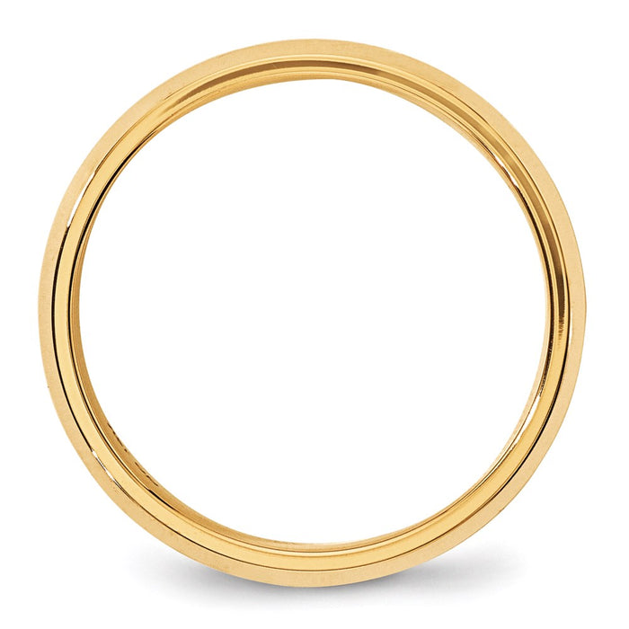 14k Yellow Gold 6mm Beveled Edge Comfort Fit Wedding Band-BEC060