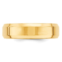 14k Yellow Gold 6mm Beveled Edge Comfort Fit Wedding Band Size 5.5-BEC060-5.5