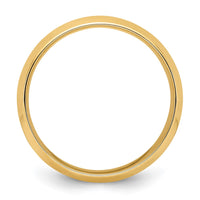 14k Yellow Gold 8mm Beveled Edge Comfort Fit Wedding Band Size 5.5-BEC080-5.5