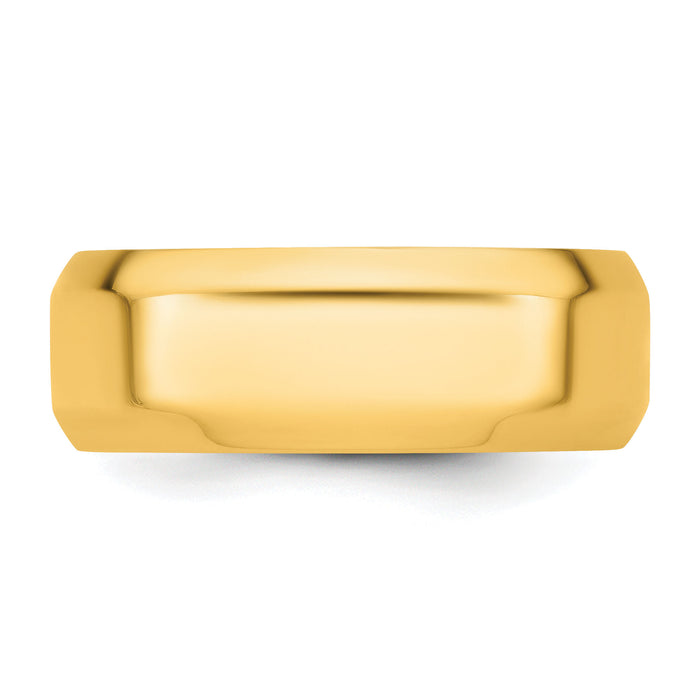 14KY 8mm Bevel Edge Comfort Fit Band-BEC080