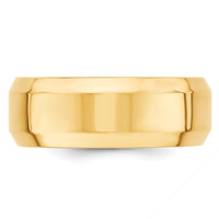 14k Yellow Gold 8mm Beveled Edge Comfort Fit Wedding Band Size 14-BEC080-14