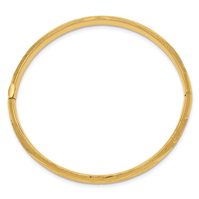 14k Florentine Hinged Baby Bangle-BF3/16