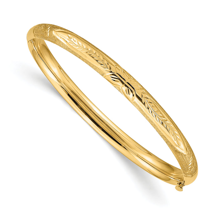 14k Florentine Hinged Baby Bangle-BF3/16