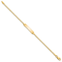 14k Flat Curb Link ID Bracelet-BID102-5.5