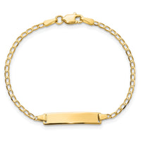 14k Flat Curb Link ID Bracelet-BID102-5.5