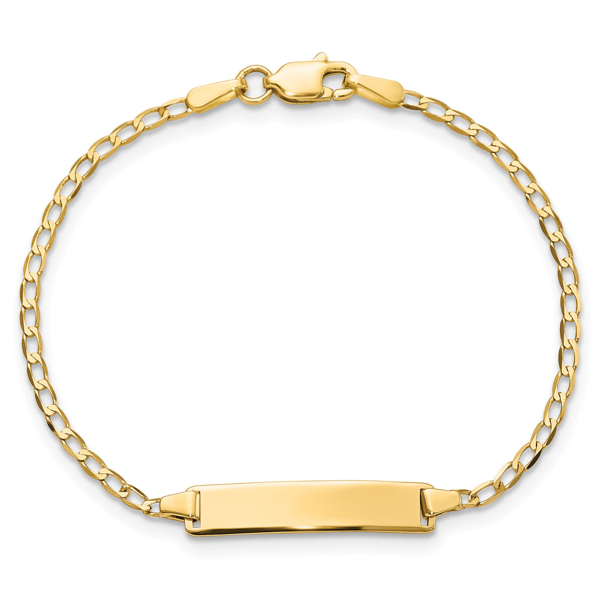14k Flat Curb Link ID Bracelet-BID102-6