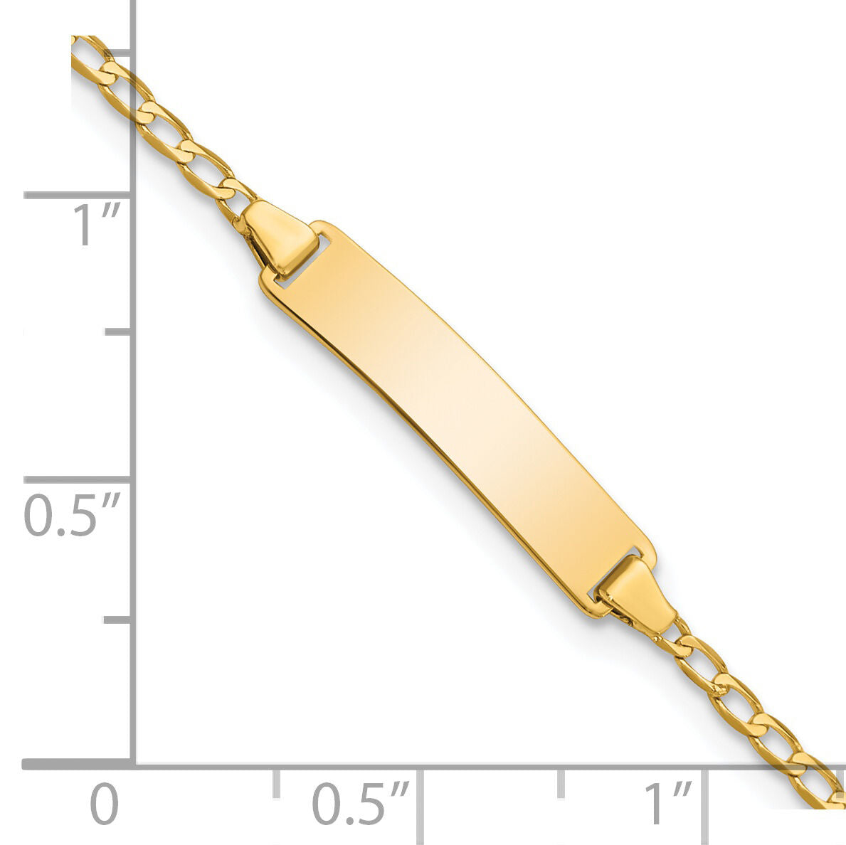 14k Flat Curb Link ID Bracelet-BID102-5.5