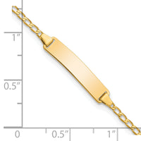 14k Flat Curb Link ID Bracelet-BID102-6