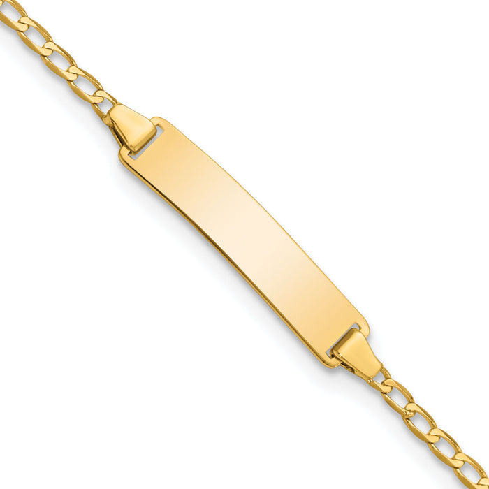 14k Flat Curb Link ID Bracelet-BID102-6