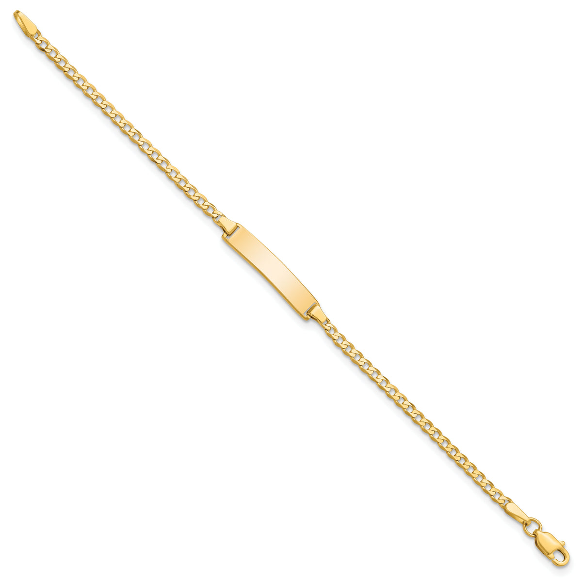 14k Flat Curb Link ID Bracelet-BID103-6