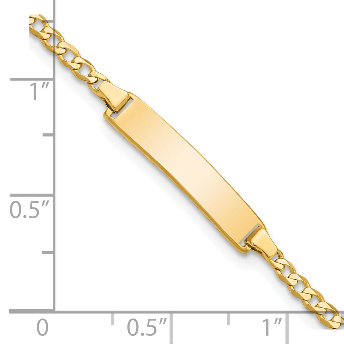 14k Flat Curb Link ID Bracelet-BID103-6
