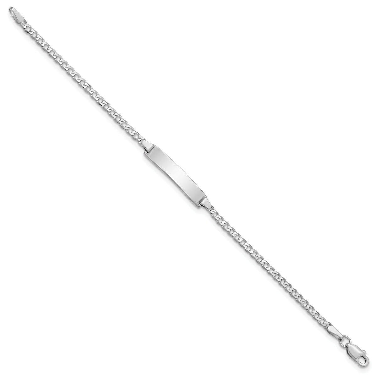 14k WG Flat Curb Link ID Bracelet-BID103W-6
