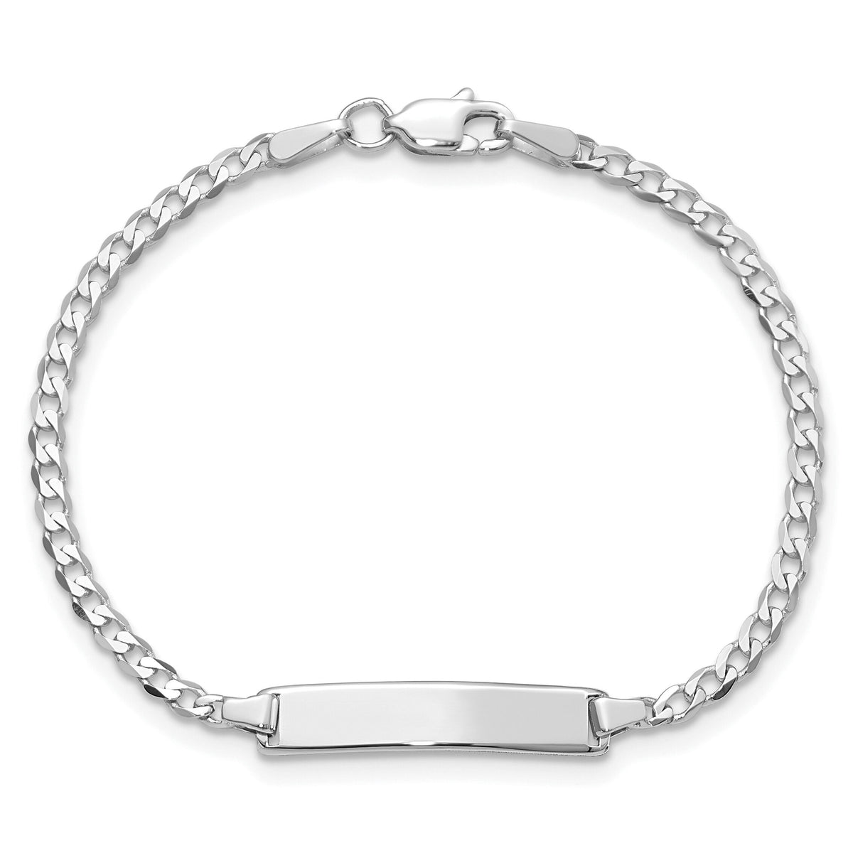 14k WG Flat Curb Link ID Bracelet-BID103W-5.5