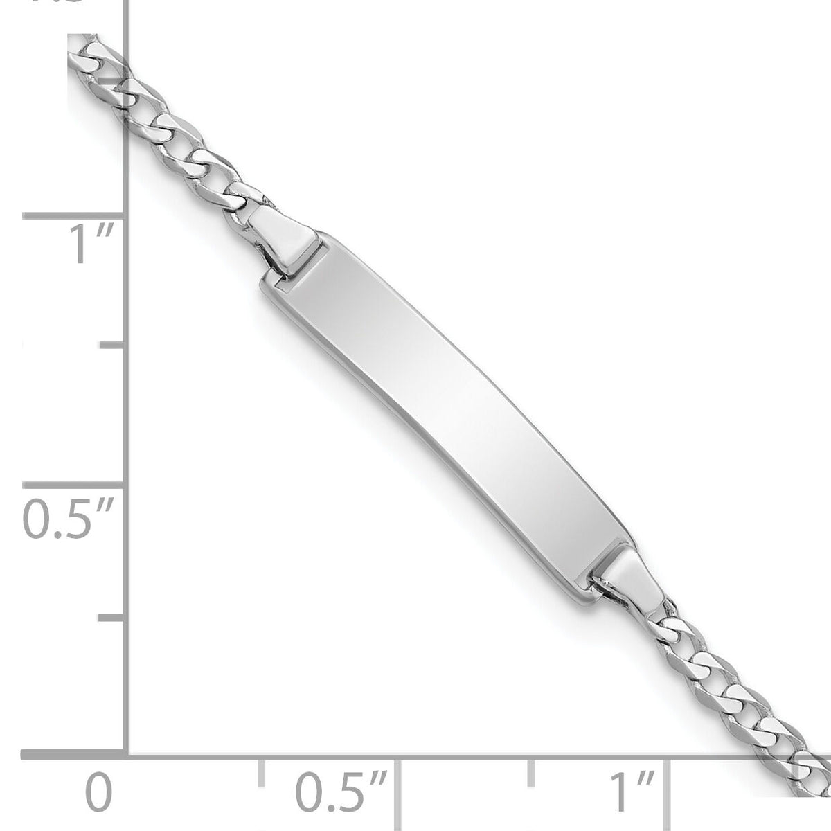 14k WG Flat Curb Link ID Bracelet-BID103W-5.5