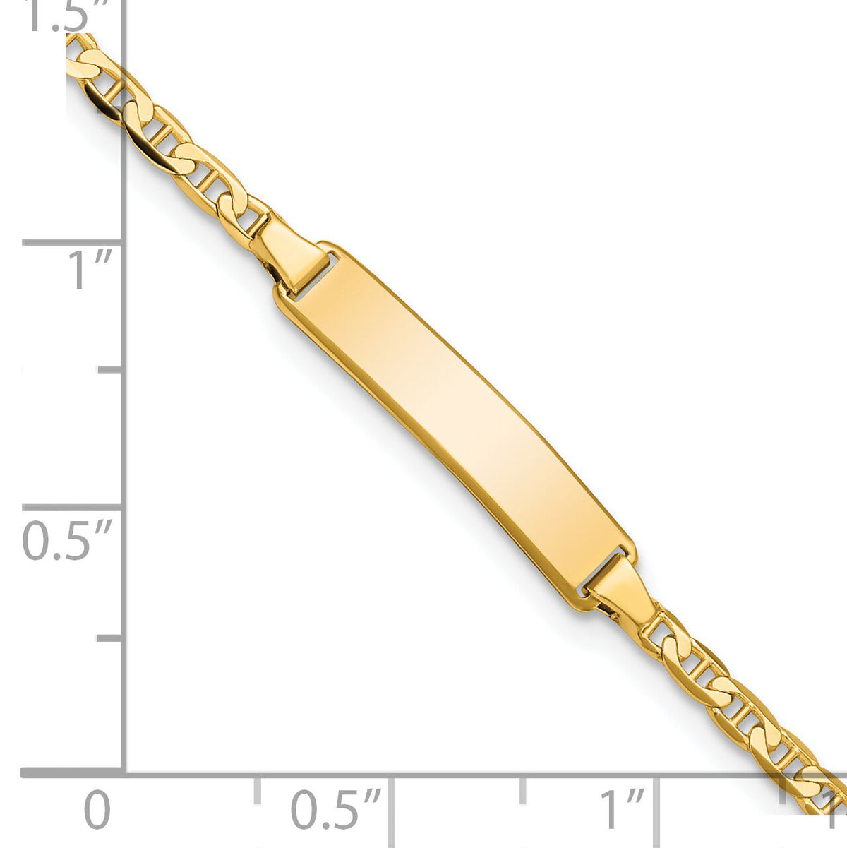 14k Flat Anchor Link ID Bracelet-BID104-5.5