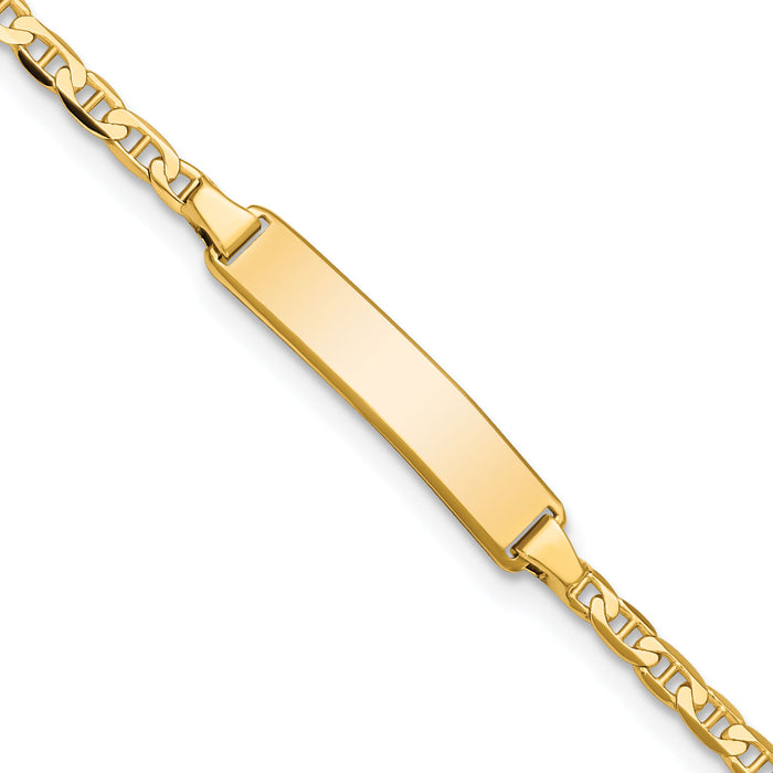 14k Flat Anchor Link ID Bracelet-BID104-6