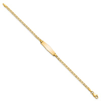14k Soft Diamond Shape Flat Anchor Link ID Bracelet-BID104C-6