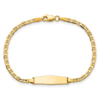 14k Soft Diamond Shape Flat Anchor Link ID Bracelet-BID104C-6