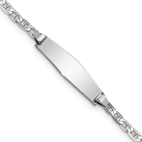 14k WG Soft Diamond Shape Anchor Link ID Bracelet-BID104CW-6