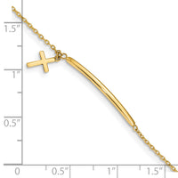 14K Children's Polished Dangle Cross w/.5in ext. Bracelet-BID108-5.5
