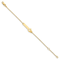 14K Children's Polished Flower w/1in ext. ID Bracelet-BID110-5.5