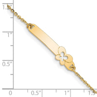 14K Children's Polished Butterfly w/1in ext.  ID Bracelet-BID111-5.5