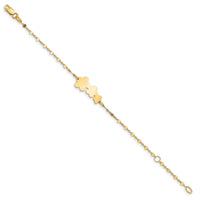 14K Children's Polished Flowers w/1 in ext.  Bracelet-BID113-5.5